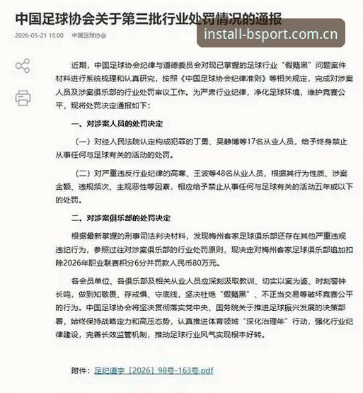 中国足协第三批禁足名单最新动态：65人受罚，行业整顿进入深水区
